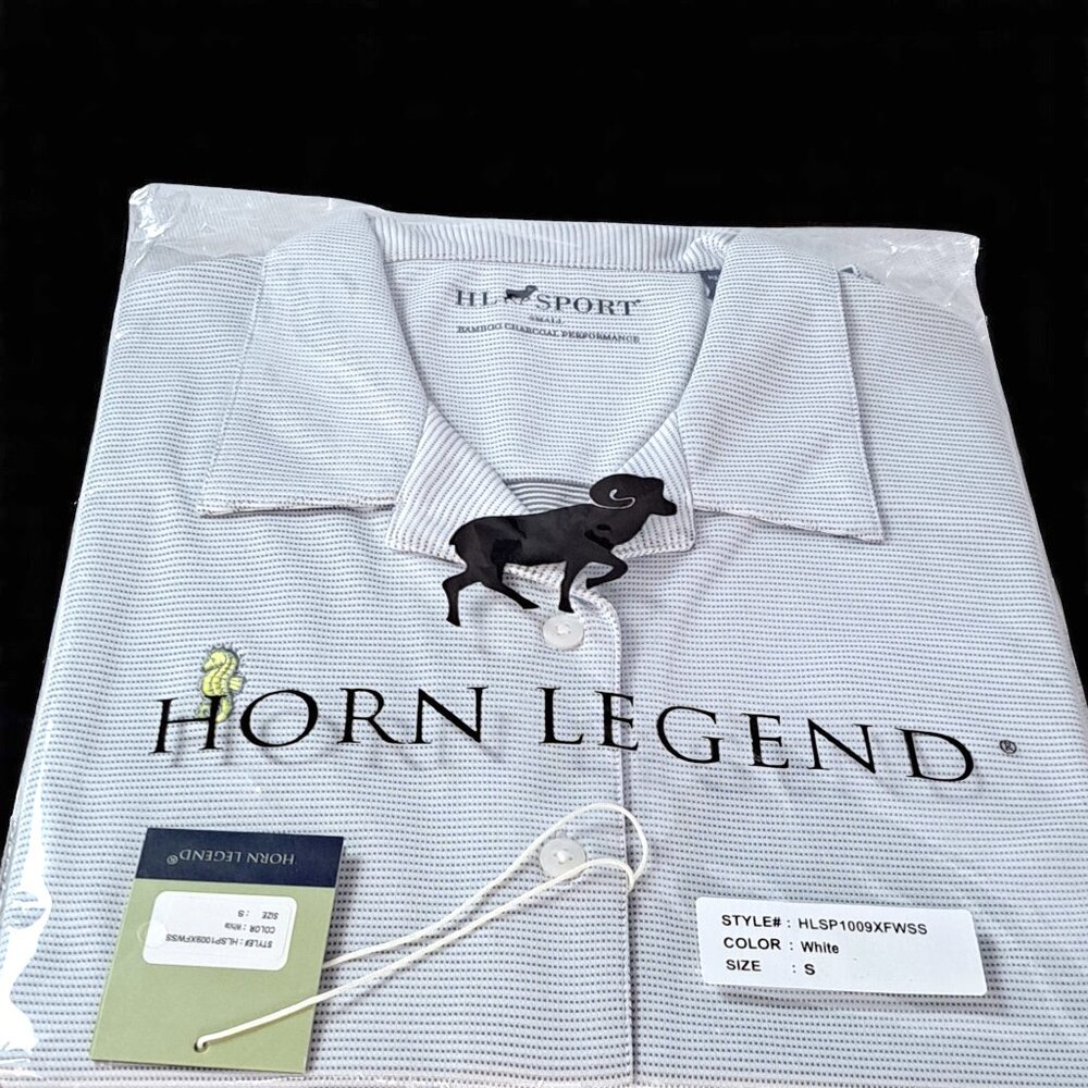 Horn Legend White Pattern Women's Performance Golf Shirt Small  NWT Ponte Vedra